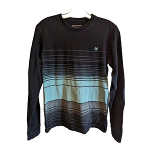 Zoo York T-Shirt Mens Size Small Long Sleeved Black Teal Graphic